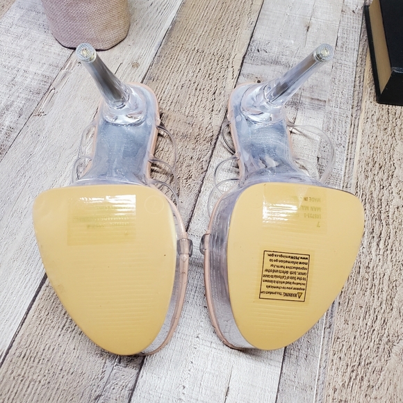 FASHION NOVA | Have A Taste (Snack) Extreme Platform Mules in Clear Nude sz 7 - Picture 5 of 12